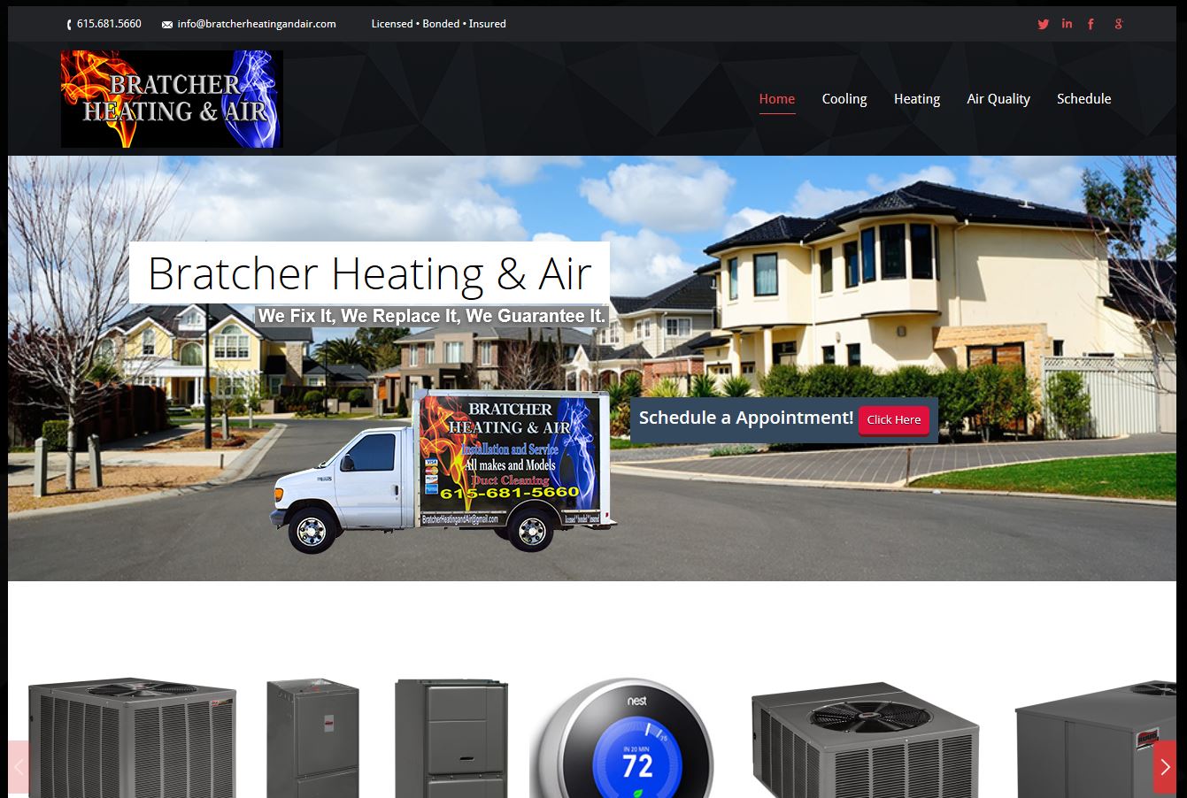 Bratcher Heating & Air Website